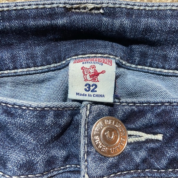TRUE RELIGION BRAND SLIM STRAIGHT JEANS SIZE 32 BLUE JEANS - Picture 6 of 10